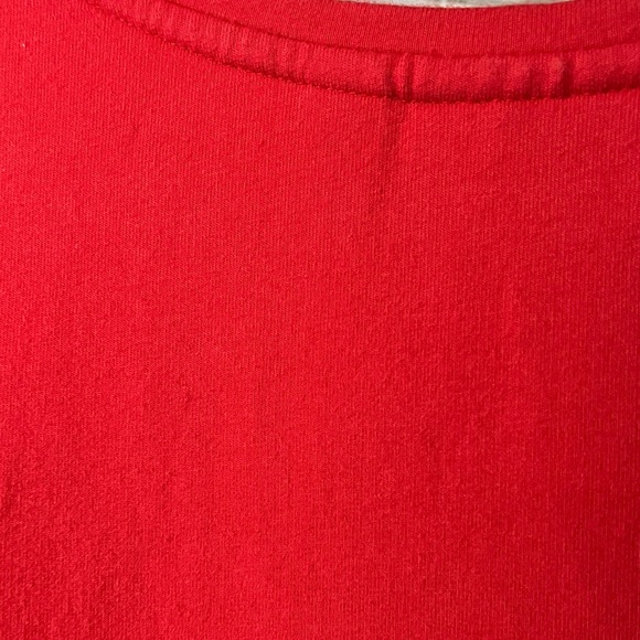 #19 D & Co. Dress- Vibrant Red Knit with Gold Buttoned Sleeve Sz 1X - Picture 6 of 11